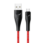 USAMS U41 microUSB 2m 2A punane/punane punutud kaabel SJ396USB02 (US-SJ396) Kiirlaadimine