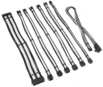 Kolink Core Pro punutud kaabli pikenduskomplekt 12V-2x6, tp 2 tumemust/briljantvalge