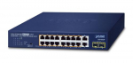 Planet Technology Corp. PLANEET 16-Port GE 802.3at + 2-Port GE + 2-Port 1000X SFP