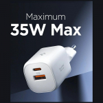 Spigen Oluline EE352EU 35W USB-C/USB-A seinakandiline laadija valge