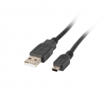 LANBERG Mini USB USB Type-A 2.0 kabel, 1,8 m | CA-USBK-10CC-0018-BK | Mini USB USB Type-A
