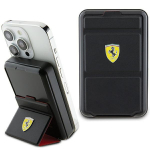 FERRARI Powerbank Wireless 15W FEPB10MSPLEK 10000 mAh statiivifunktsiooniga must/must Metal Logo MagSafe