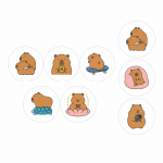 Lean Kapibara stickerte teip erinevate mustritega 2,5 cm 500 tk