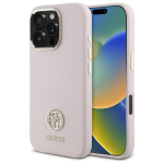 GUESS GUHCP16LM4DGPP iPhone 16 Pro 6.3" heleroosa/roosa kvakaaneline silikoonist logo Strass 4G