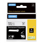 DYMO RHINO POLYESTER LABEL 6MM BLACK ON WHITE