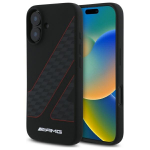 Mercedes AMG AMHMP16S2SCFR iPhone 16 6,1" tarnii/must kvakaaneline karbikarp ruudulist lipumustrit kandev MagSafe