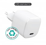 eSTUFF INFINITE (GRS) USB-C Charger EU PD 20W. 1 x USB-C. White.
