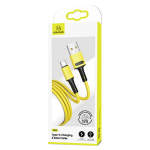 USAMS Kabel U52 USB-C 2A Kiirlaadimine 1m ty/kollane SJ436USB03 (US-SJ436)