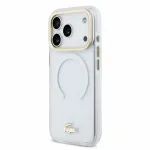 Lacoste IML Shockproof Petit Pique kuldse logoga MagSafe-kinnitusel korpus iPhone 18 Pro telefonile, lbipaistev