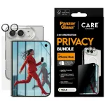 PanzerGlass CARE by Flagship Explorer 3-in-1 mmest + privaatsusklaas + objektiiv iPhone Duo jaoks