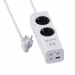 Fuj:tech 6-osaline 67W GaN pikenduskaabel 4 USB-pordiga, 2 m, valge (963776)