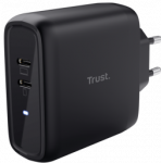 TRUST Ldtjs Maxo 65W 2x USB-C MustTranslation: Charger Maxo 65W 2x USB-C Black