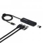 StarTech.com 4-port USB-C keskus, 5 Gbps, vooluvarustusega, USB-C kuni 4x USB-A mini keskus, eriti pikk 61 cm (2 jalga) henduskaabel, PCR plastikust, kaasaskantav tlaua/mobiilse arvuti USB keskus