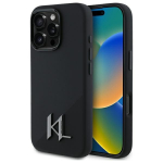 Karl Lagerfeld KLHMP16LSCMKMPCK iPhone 16 Pro 6.3" tarny/must karbikujuline kest Silikoonvarjutus Metallist Initiaal MagSafe