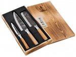 Style de Vie Japanese steel knife set 3pcs. Olive