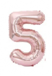 Riff 1m Folio Balloon Number 5 Glossy Pink