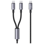 USAMS Kabel 2w1 2xUSB-C 15W 1,2m alumiiniumsulamist andmesidekaabel Sufeng seeria SJ740USB101 (US-SJ740)