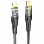 USB-C Lightning Hoco PD 27W 1,2 m U121 must ja lbipaistev