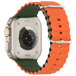 Beline Apple Watch rihm Silikoonist Waves 42/44/45/49mm roheline-oran / roheline-oran karp