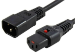 MicroConnect Powercord C13 IEC Lock - C14 black 1m, PC1024 Powercord