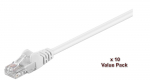 MicroConnect U/UTP CAT5e 5M White 10 Pack 1 pcs. = 10 pcs. in one bag