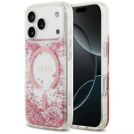 GUESS iPhone'i 17 Pro kest, hildub MagSafe'iga GUHMP17LRGRGEP (vaigukrvaline likepind), roosa