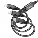 Kaabel 3in1 USB A Lightning / Micro USB / USB C Hoco 2A 1 m X76 must