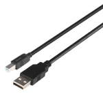 Deltaco USB-210S-LSZH USB-kaabel USB 2.0 1 m USB A USB B Must