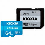 KIOXIA MICROSD-KAART 64GB KLASS 10 + SD-ADAPTER