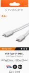 Vivanco 45354 EMark USB-C to USB-C 2 m valge