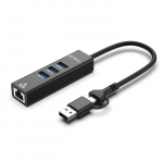 MicroConnect Premium USB 3.2 Gen 1 Hub 4-Port with Ethernet and