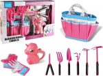 LEAN Toys Garden Kit Bag Tools Gloves Rakes Pink Unicorn