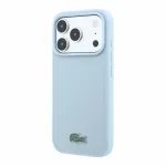 Lacoste PVC Iconic Petit Pique Metal Logo MagSafe-kinnitusiga lemkrgema stiiliga mbris iPhone 18 Pro jaoks, sinine
