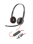 Poly Blackwire 3215 monokulaarne USB-C headset +3,5mm lli +USB-C/A adapter (kogus)