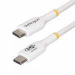 StarTech.com 2m valge USB-C toitekaabel, USB-IF sertifitseeritud USB C kaabel, 240W PD EPR, USB 2.0 tp-C arvuti toitekaabel, USB-C andmelekande kaabel, TPE kate