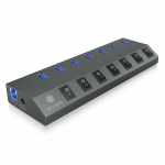 IcyBox ICY BOX IB-HUB1701-C3 7xUSB Type-A, sees-vljas, al