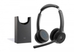 CISCO Headset 722, Dual Bluetooth Headphones, Webex nupp, USB-A HD Bluetooth adapter, Pealine, Lbipaistevastane toetus, Must, 1-aastane piiratud vastutusvte (HS-WL-722-BUNAS-C)