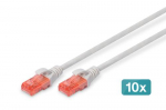 Digitus CAT 6 U/UTP Patchkabel - LSZH, 10 tkki, 0,5m, hall