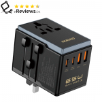 Dudao A65Pro Universal Travel Adapter 65Watt GaN 2xUSB-C + 2xUSB-A Black