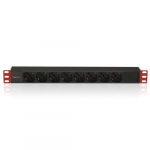 Techly Tekst: 107746 PDU Rack 19" 1U, 8x Schuko, 250V/16A, 2m pikk C14 kabel UPS-i alla