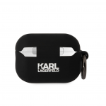 Karl Lagerfeld 3D logo NFT Karl ja Choupette silikoonkaitsmemaht AirPods Pro 2 jaoks, must
