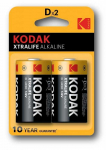 Kodak XTRALIFE Alkaline D (LR20) 2-pakend