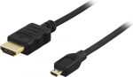 Deltaco HDMI-1023 HDMI kaabel 2 m HDMI-A (Standard) HDMI-D (Micro) Must