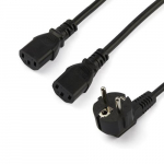 StarTech.com 2m (6ft) arvuti judlusklg, 18AWG, EU Schuko 2x C13, 10A 250V, musta asendusjudlusjulg, trkikone judlusklg, arvuti judlusvrg, monitoor judluskaabel - UL kinnituskiri