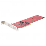 StarTech.com Dubleer M.2 PCIe SSD Adapterkaart, PCIe x8 / x16 M.2 NVMe vi AHCI SSDidele, PCI Express 4.0, 7.8GBps/Drive, Bifurkatsioon on vajalik - Windowsi/Liini kompatiibne