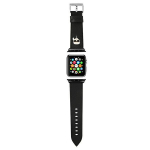 Karl Lagerfeld Pasek KLAWMOKHK Apple Watch 38/40/41mm tarni/must rihm Saffiano Karl Heads