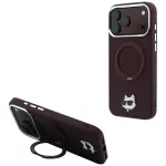 Case Karl Lagerfeld with Ring Stand 360 Choupette Head Pin MagSafe for iPhone 18 Pro Max / 17 Pro Ma