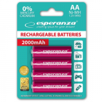 ESPERANZA Esperanza EZA104R PRECHARGED HR6 2000MAH ALWAYS READY BLISTER PACK 4PCS.