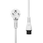 MicroConnect Power Cord CEE 7/7 - C5 3m White Angled Schuko, White,