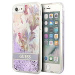 GUESS GUHCI8LFLSU iPhone SE 2022 / SE 2020 / 7 / 8 lillakas/lillakas kvakaaneline lillede vedel Glitter